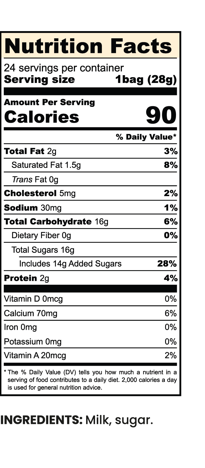 Simply Natural Sweetened Condensed Milk 28g/packet, 24 Servings Bag